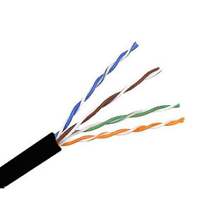 101152BK - CAT5e Indoor or Outdoor UV Rated Cable, 4 Pair, UTP, Riser Rated (CMR) - Black - 1000ft