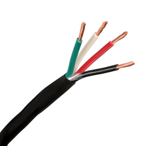 150114BK/250 - 14 AWG, 4 Conductor - CL3R Indoor/Outdoor UV Direct Burial Rated Speaker Wire - Black - 250ft