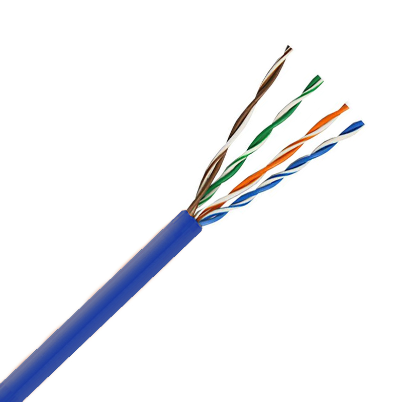 101354BL - CAT5e 350MHz Cable, 4 Pair, UTP, Plenum Rated (CMP), Solid Bare Copper - Blue - 1000ft
