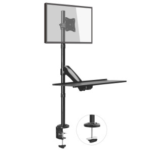 309280 - Sit - Stand Single Monitor Workstation (Clamp or Grommet Style Mounting)