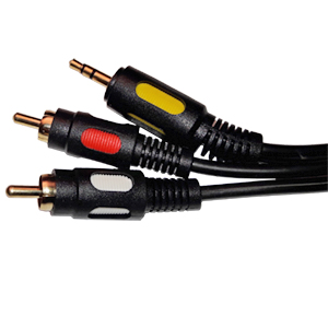 501508/06 - Premium 3.5mm Stereo Male to (2) RCA Stereo Male Cable - Bare Copper Conductors - Gold Plated - 6ft